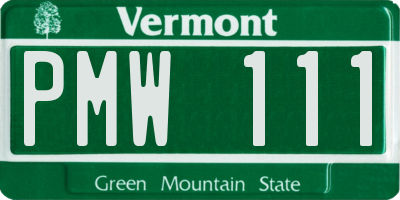 VT license plate PMW111