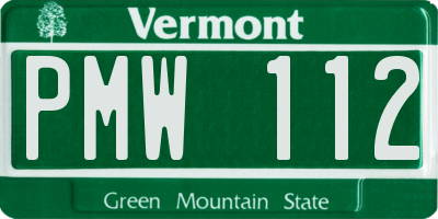 VT license plate PMW112
