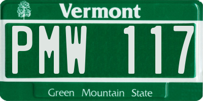 VT license plate PMW117