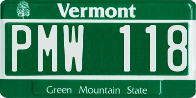 VT license plate PMW118