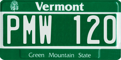 VT license plate PMW120