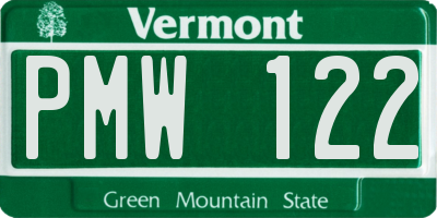 VT license plate PMW122