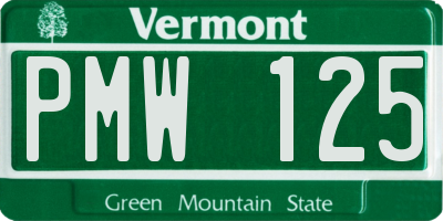 VT license plate PMW125