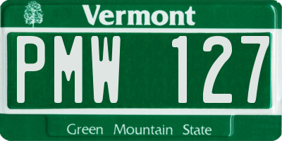 VT license plate PMW127