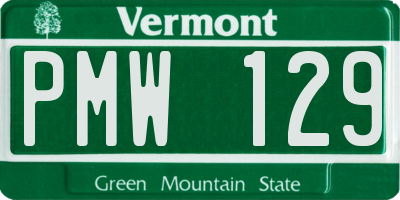 VT license plate PMW129