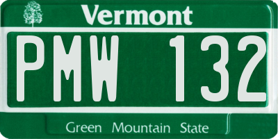 VT license plate PMW132