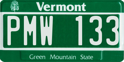 VT license plate PMW133