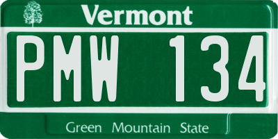 VT license plate PMW134