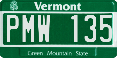 VT license plate PMW135