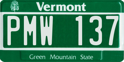 VT license plate PMW137