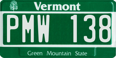 VT license plate PMW138