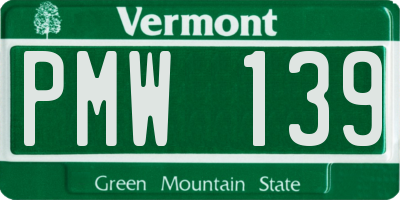 VT license plate PMW139