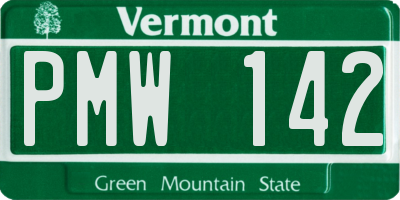 VT license plate PMW142