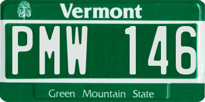VT license plate PMW146