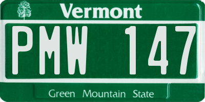 VT license plate PMW147