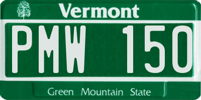 VT license plate PMW150
