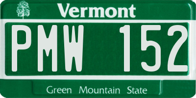 VT license plate PMW152