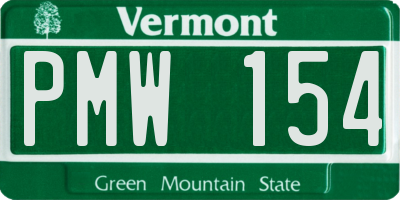 VT license plate PMW154