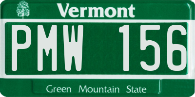 VT license plate PMW156
