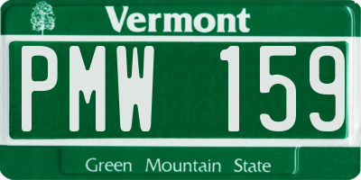 VT license plate PMW159