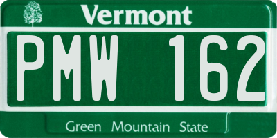VT license plate PMW162