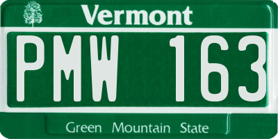 VT license plate PMW163