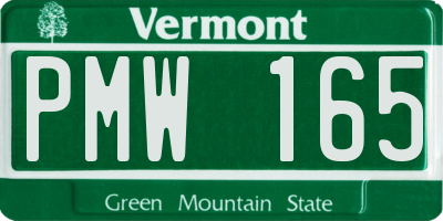 VT license plate PMW165