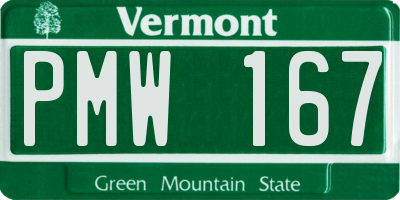 VT license plate PMW167