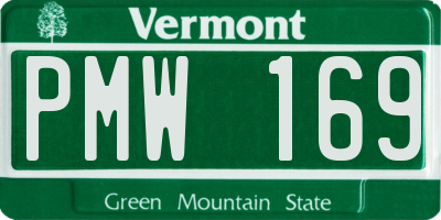 VT license plate PMW169