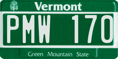 VT license plate PMW170