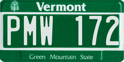 VT license plate PMW172