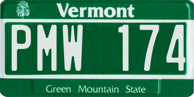 VT license plate PMW174