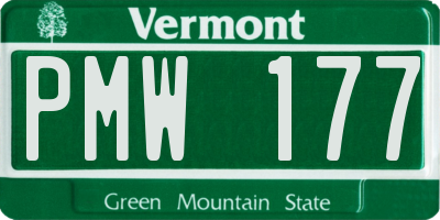 VT license plate PMW177