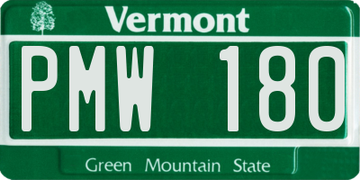 VT license plate PMW180
