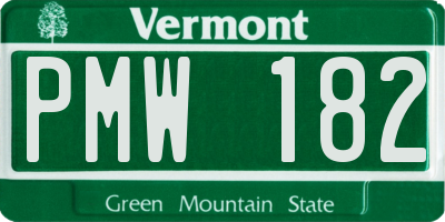 VT license plate PMW182
