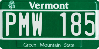 VT license plate PMW185