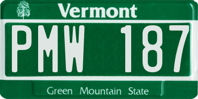 VT license plate PMW187