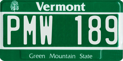 VT license plate PMW189