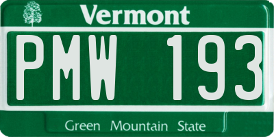 VT license plate PMW193