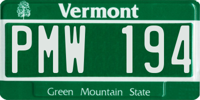 VT license plate PMW194