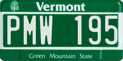 VT license plate PMW195