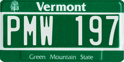 VT license plate PMW197