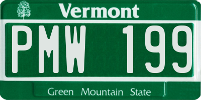VT license plate PMW199