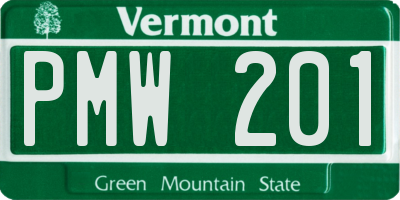 VT license plate PMW201