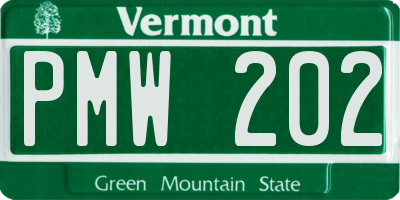 VT license plate PMW202