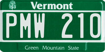 VT license plate PMW210