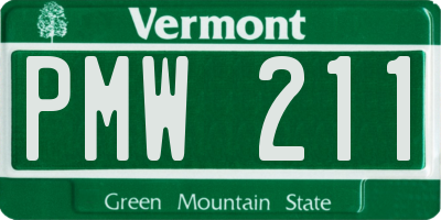 VT license plate PMW211