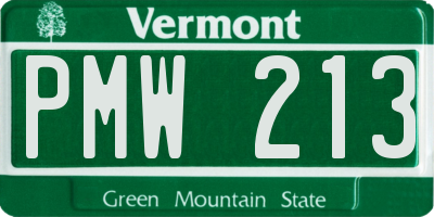VT license plate PMW213