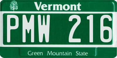 VT license plate PMW216