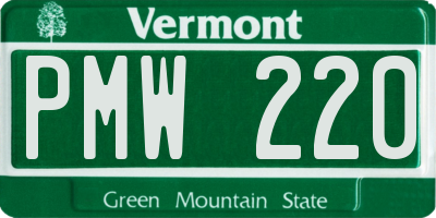 VT license plate PMW220